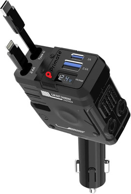 Primate 100 W Qualcomm 3.0 Turbo Car Charger(Black)