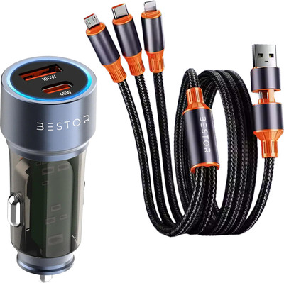 Bestor 145 W Turbo Car Charger(Black, With USB Cable)