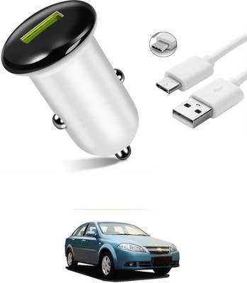 AuTO ADDiCT 25.5 W Turbo Car Charger(White, With USB Cable)