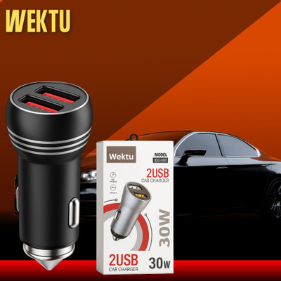 WEKTU 4.8 Amp Turbo Car Charger(Black)