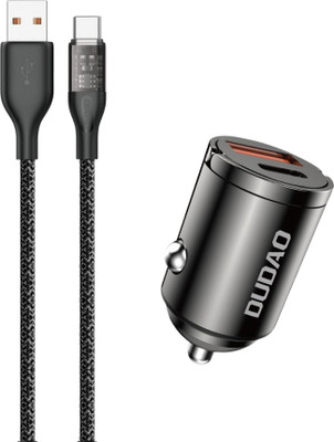 DUDAO 48 W Qualcomm 3.0 Turbo Car Charger(Grey, With USB Cable)