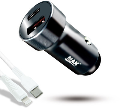MAK 25 W Qualcomm 3.0 Turbo Car Charger(White, With USB Cable)