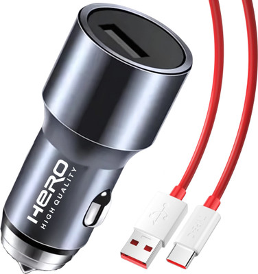 herohighquality 100 W Qualcomm Certified Turbo Car Charger(Grey, With USB Cable)