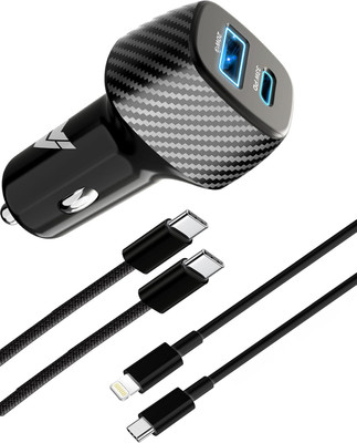 DR VAKU 53 W Qualcomm 3.0 Turbo Car Charger(Black, With USB Cable)