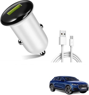 AuTO ADDiCT 25.5 W Turbo Car Charger(White, With USB Cable)