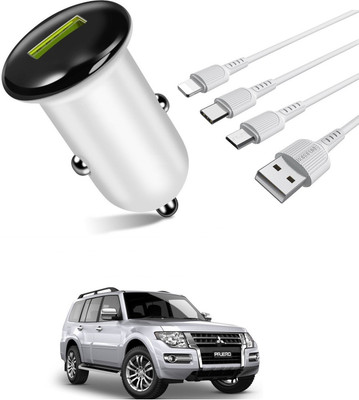 AuTO ADDiCT 25.5 W Turbo Car Charger(White, With USB Cable)