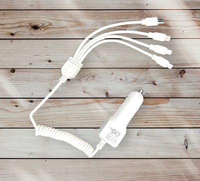 SS GOLD 3.4 Amp Turbo Car Charger(White, With USB Cable)