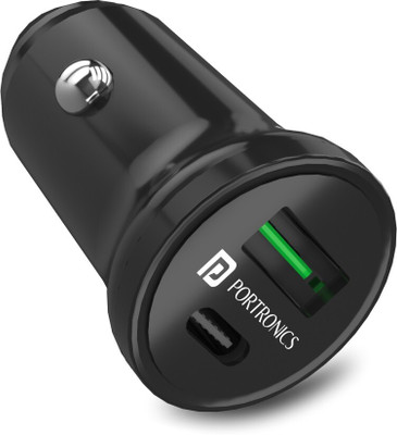 Portronics 38 W Turbo Car Charger(Black)
