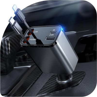 Desk 60 W Turbo Car Charger(Black, With USB Cable)