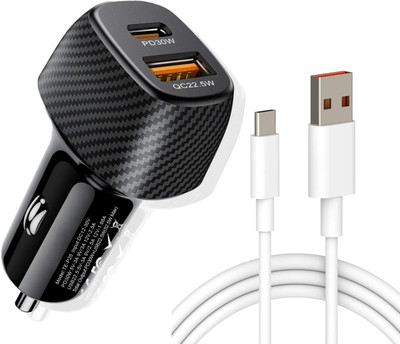 UniBoss 52.5 W Qualcomm Certified Turbo Car Charger(Black, With USB Cable)