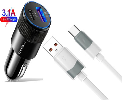 UniBoss 38 W Qualcomm Certified Turbo Car Charger(Black, With USB Cable)