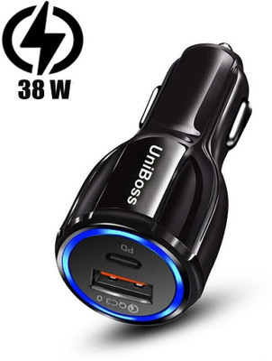 UniBoss 38 W Qualcomm 3.0 Turbo Car Charger(Black)
