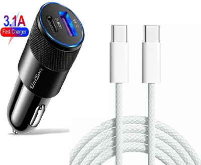 UniBoss 38 W Qualcomm Certified Turbo Car Charger(Black, With USB Cable)