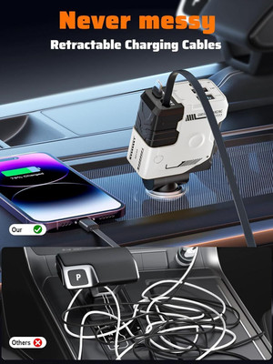 X88 Pro 120 W Qualcomm Certified Turbo Car Charger(White, With USB Cable)