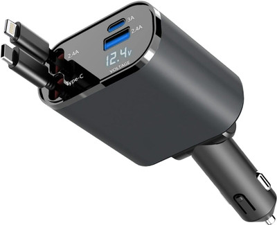 Melbon 3.1 Amp Qualcomm 3.0 Turbo Car Charger(Black, With USB Cable)