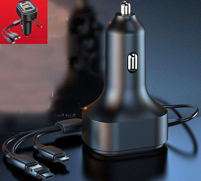 BUFONA 48 W Turbo Car Charger(Black, With USB Cable)