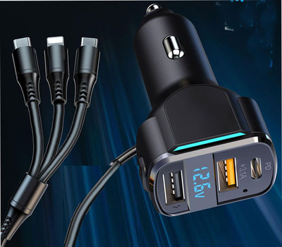 BUFONA 48 W Turbo Car Charger(Black, With USB Cable)