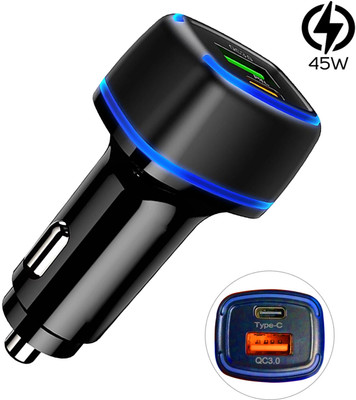 BASS BLING 3 Amp Qualcomm 3.0 Turbo Car Charger(Black)