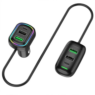 GLARIXA 4.8 Amp Turbo Car Charger(Black, With USB Cable)