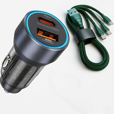 JAXTER 145 W Qualcomm Certified Turbo Car Charger(Black, With USB Cable)
