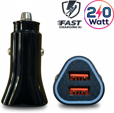 UniBoss 20 W Qualcomm Certified Turbo Car Charger(Black)