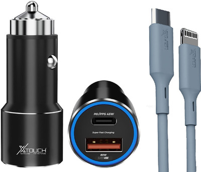 XTOUCH 125 W Qualcomm Certified Turbo Car Charger(Black, With USB Cable)