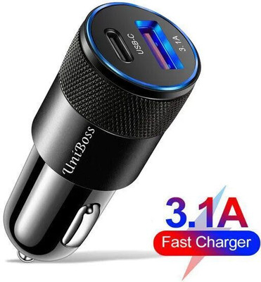 UniBoss 37.2 Amp Qualcomm 3.0 Turbo Car Charger(Black)