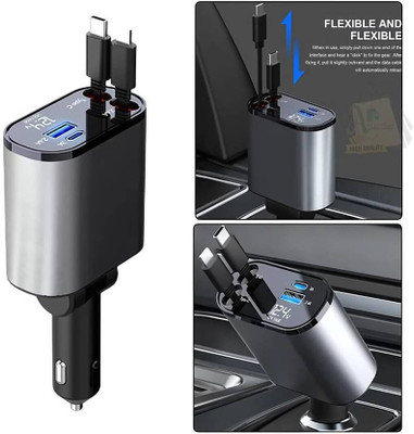 TRYFLY 120 W Turbo Car Charger(Black, With USB Cable)