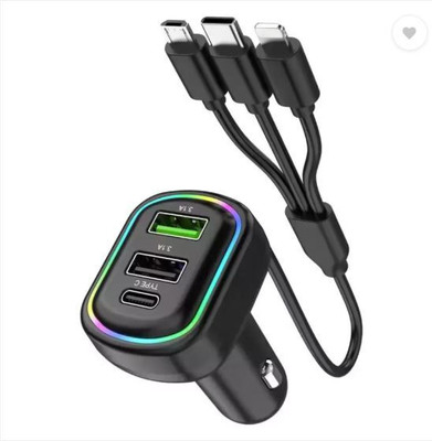RGV 48 W Qualcomm 3.0 Turbo Car Charger(Black, With USB Cable)