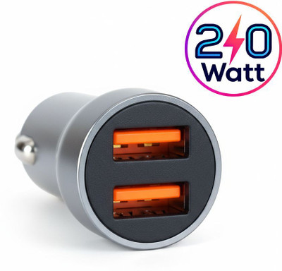 UniBoss 20 W Qualcomm Certified Turbo Car Charger(Grey)
