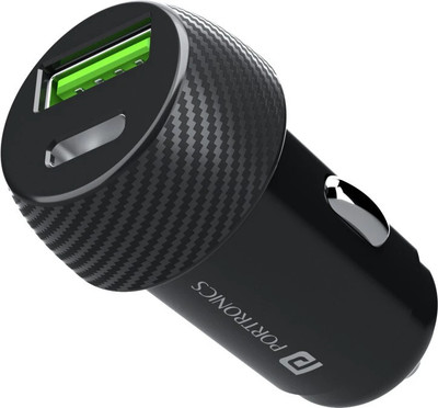 Portronics 20 W Turbo Car Charger(Black)
