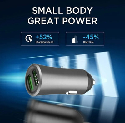 OG AUDIO 36 W Qualcomm 3.0 Turbo Car Charger(Grey, With USB Cable)
