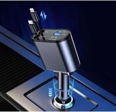 HGT 120 W Qualcomm Certified Turbo Car Charger(Grey, With USB Cable)
