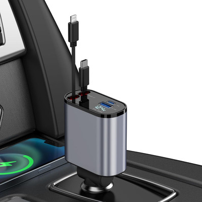 TRYFLY 120 W Turbo Car Charger(Black, With USB Cable)