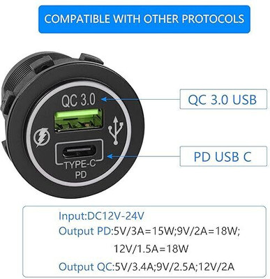 Campark 12 W Qualcomm 3.0 Turbo Car Charger(Black, With USB Cable)