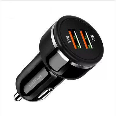 UniBoss 51 W Qualcomm Certified Turbo Car Charger(Black, With USB Cable)