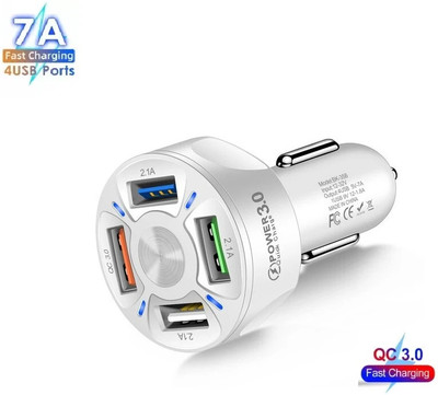 Intelligentiz 86.4 W Qualcomm Certified Turbo Car Charger(White)