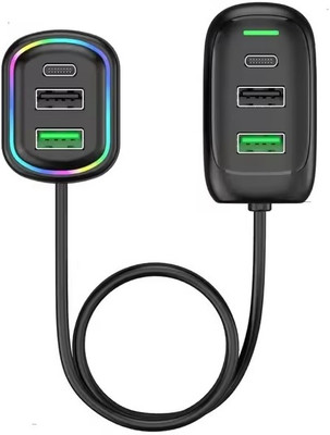 GLARIXA 4.8 Amp Turbo Car Charger(Black, With USB Cable)