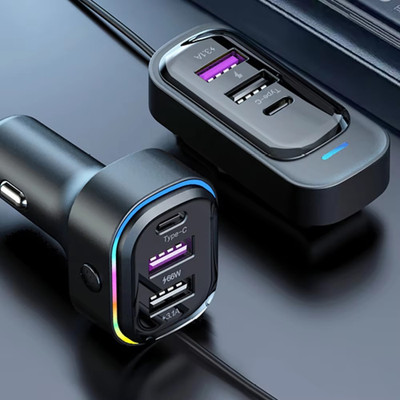 GLARIXA 4.8 Amp Turbo Car Charger(Black, With USB Cable)