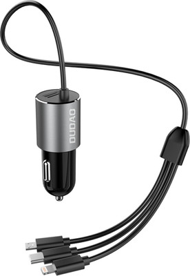 DUDAO 40.8 W Qualcomm 3.0 Turbo Car Charger(Black, With USB Cable)