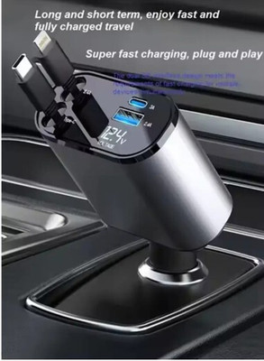 HGT 120 W Qualcomm 3.0 Turbo Car Charger(Grey, With USB Cable)