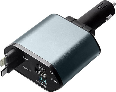 TRYFLY 120 W Turbo Car Charger(Black, With USB Cable)