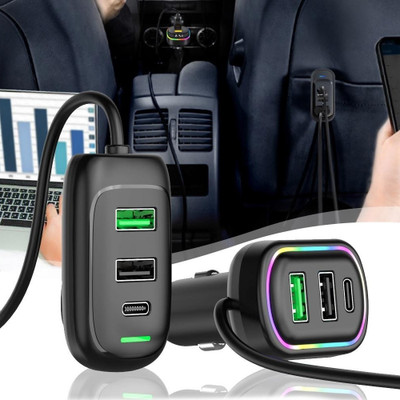 GLARIXA 4.8 Amp Turbo Car Charger(Black, With USB Cable)