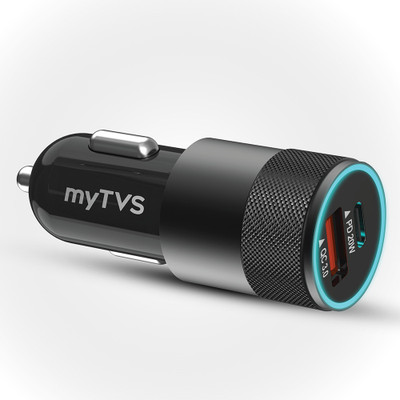 MYTVS 38 W Qualcomm 3.0 Turbo Car Charger(Black, With USB Cable)