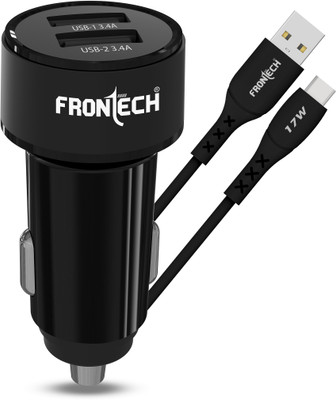 Frontech 17 W Turbo Car Charger(Black, With USB Cable)