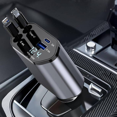 Mrs Simin 120 W Turbo Car Charger(Black, With USB Cable)