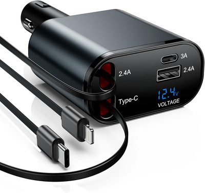 SUBTON BASICS 2.4 Amp Turbo Car Charger(Grey, With USB Cable)