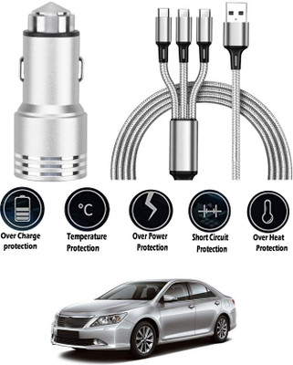 AYW 24 W Turbo Car Charger(Black, Silver, With USB Cable)