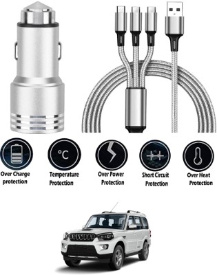 AYW 24 W Turbo Car Charger(Black, Silver, With USB Cable)
