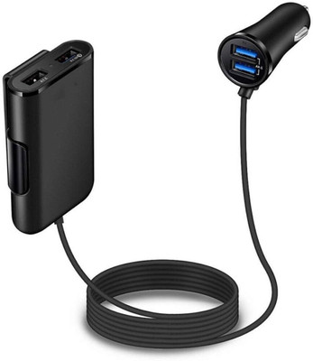 X88 Pro 6 Amp Qualcomm Certified Turbo Car Charger(Black, With USB Cable)